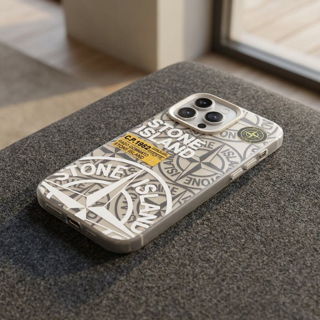 Stone Island Compass Graphic iPhone Case - White