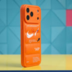 3D Blaze Orange Sneaker Streetwear iPhone Case – lifestyle view 3