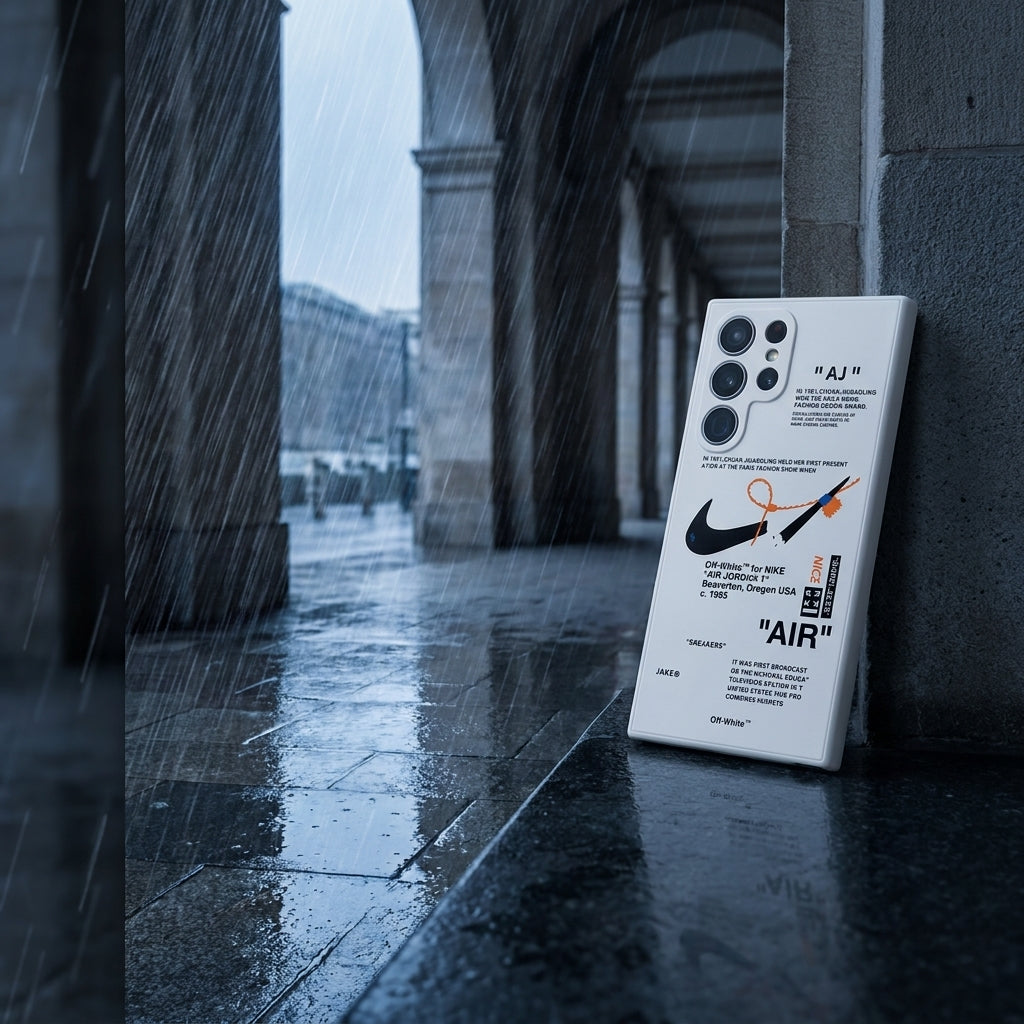 Nike x Off White inspired Streetwear Galaxy Case – White
