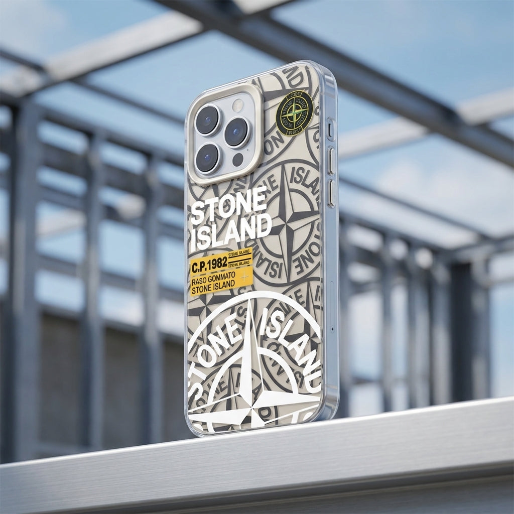 Stone Island Compass Graphic iPhone Case - White