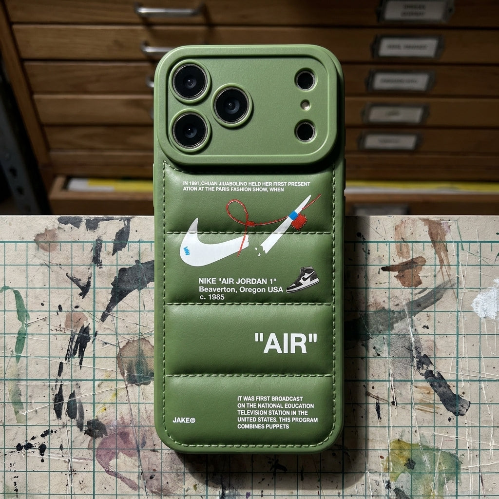 3D Olive Green Sneaker Streetwear iPhone Case – lifestyle view 2