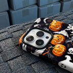 Pumpkin Parade Matte Glass MagSafe iPhone Case – lifestyle view 4