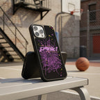 Spider Web Streetwear MagSafe Glass iPhone Case - Purple – lifestyle view 3