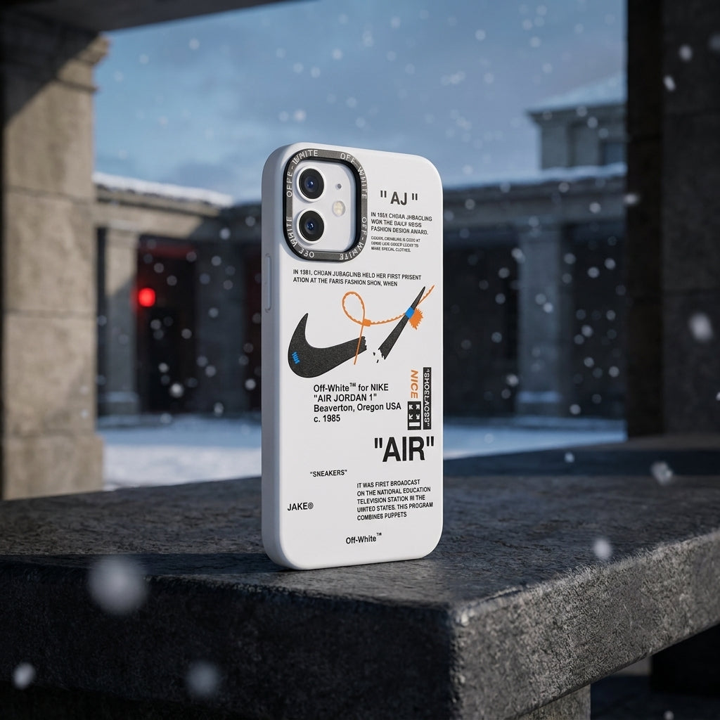 Nike x Off White inspired Streetwear iPhone Case – White
