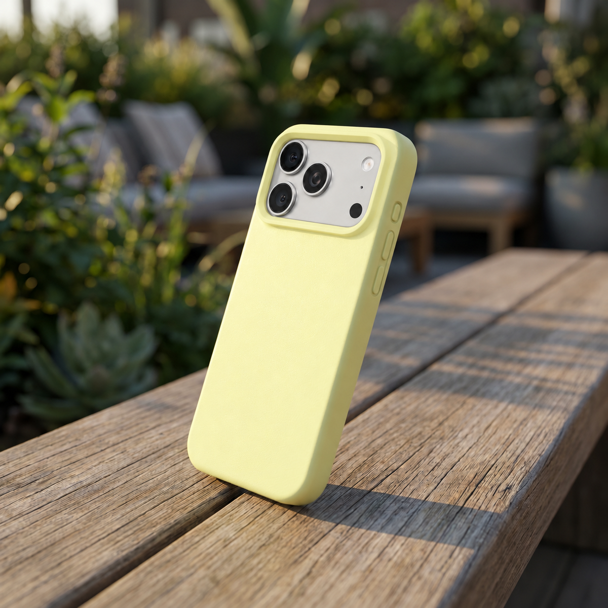 Premium Liquid Silicone iPhone Case – Open Camera – Milk Yellow