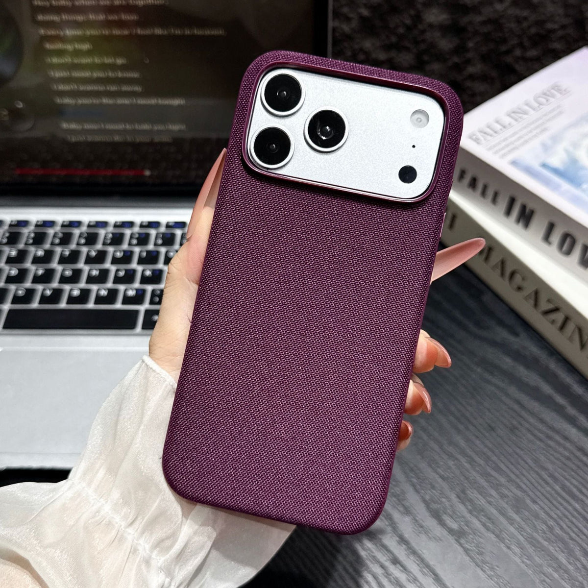 Technical Woven Fabric MagSafe iPhone Case - Cherry Red