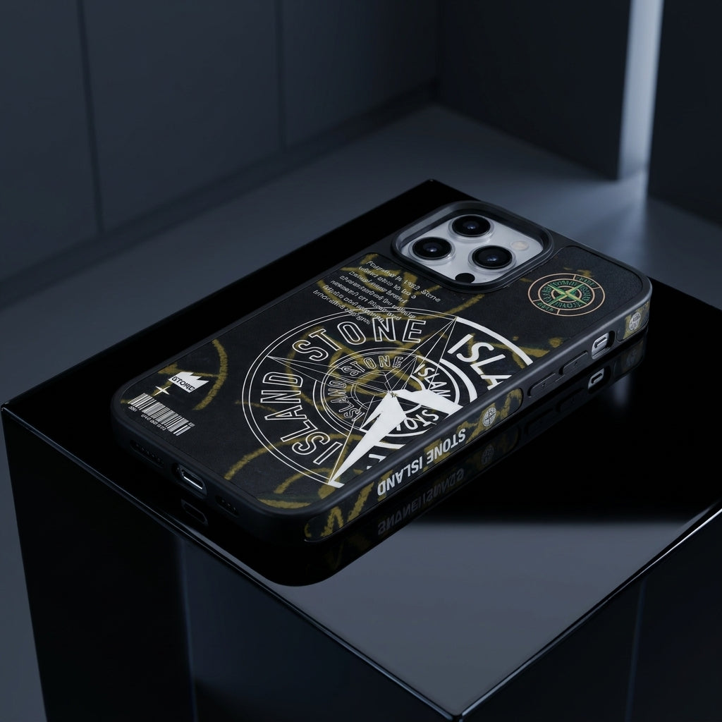 Stone Island Hypebeast Designer iPhone Case - Black