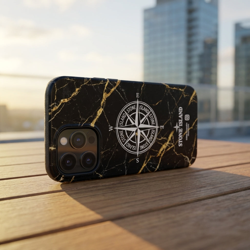 Stone Island Hypebeast Designer iPhone Case - Black