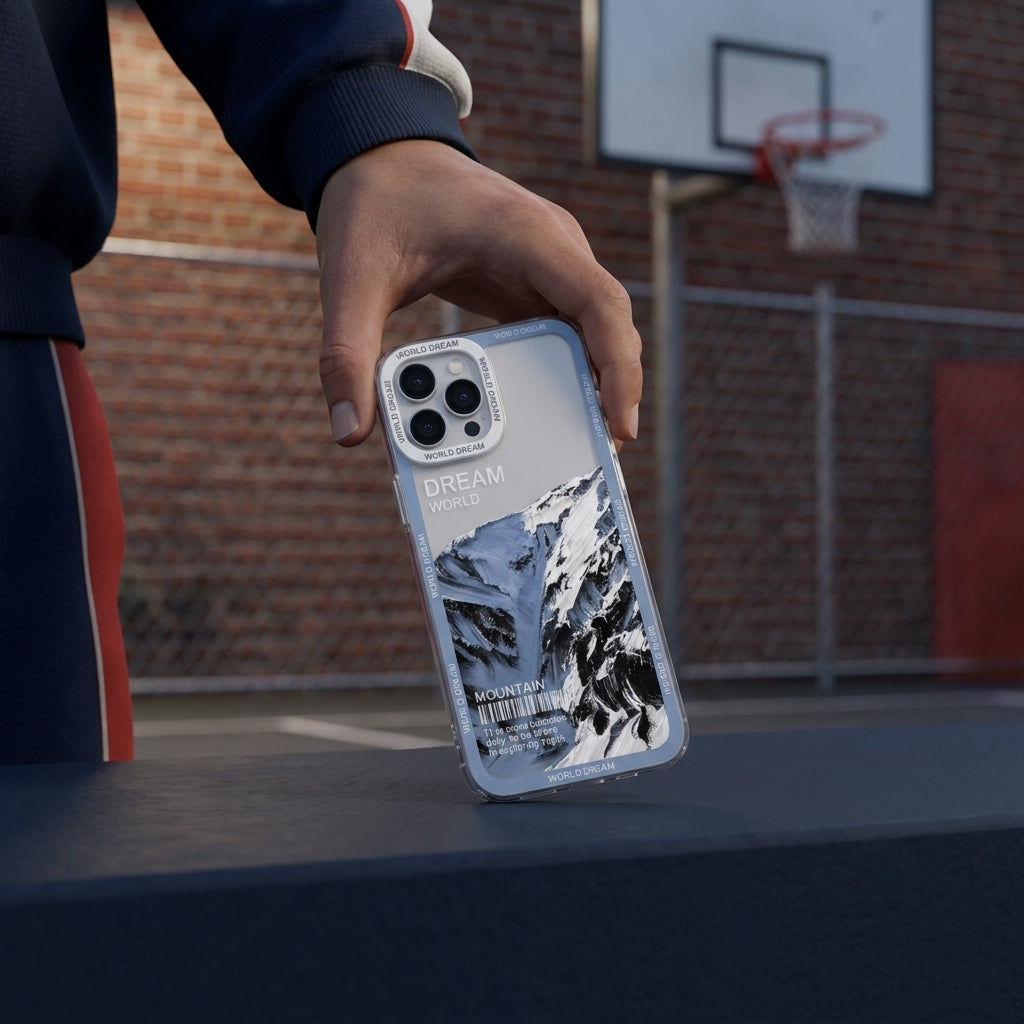 Arctic Blue Mountain Aesthetic Clear iPhone Case