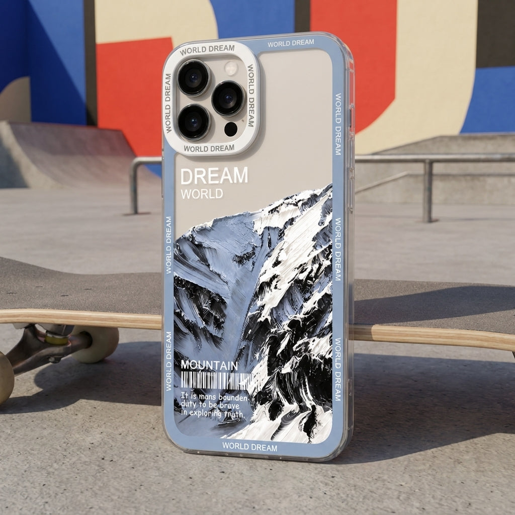 Arctic Blue Mountain Aesthetic Clear iPhone Case