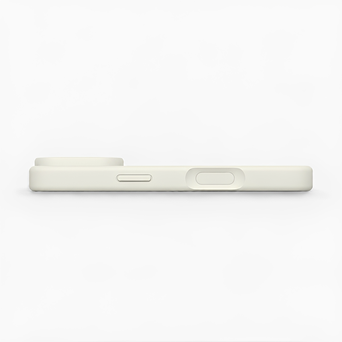 Premium Liquid Silicone iPhone Case – Precision Camera – Antique White