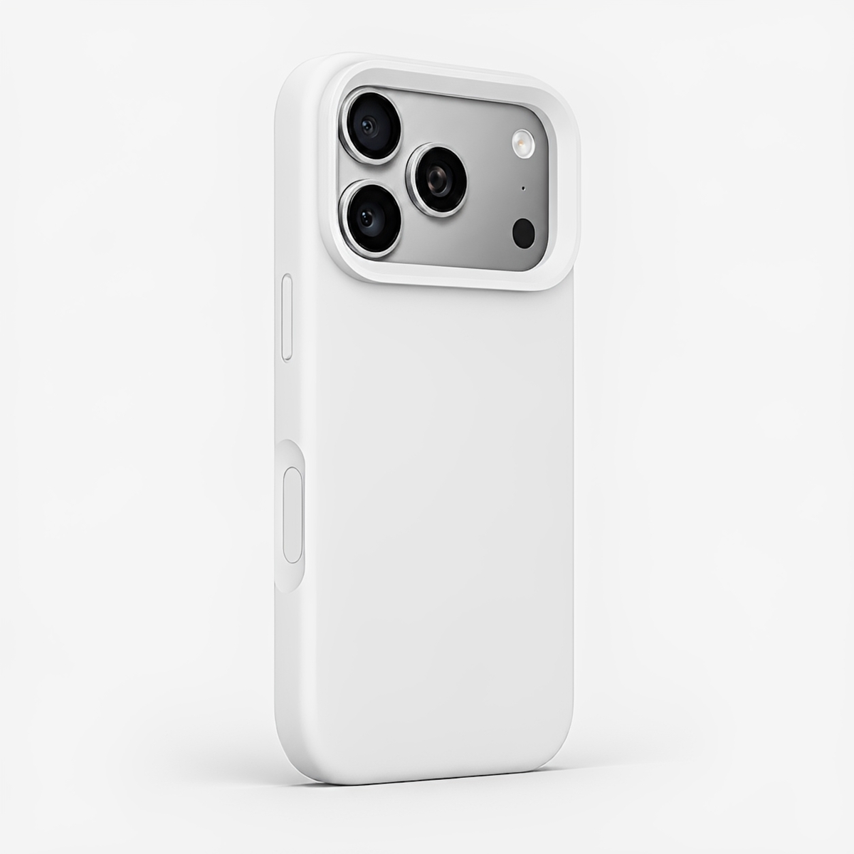 Premium Liquid Silicone iPhone Case – Open Camera – White