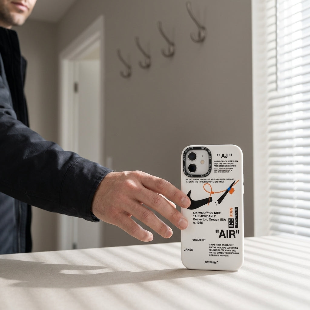 Nike x Off White inspired Streetwear iPhone Case – White