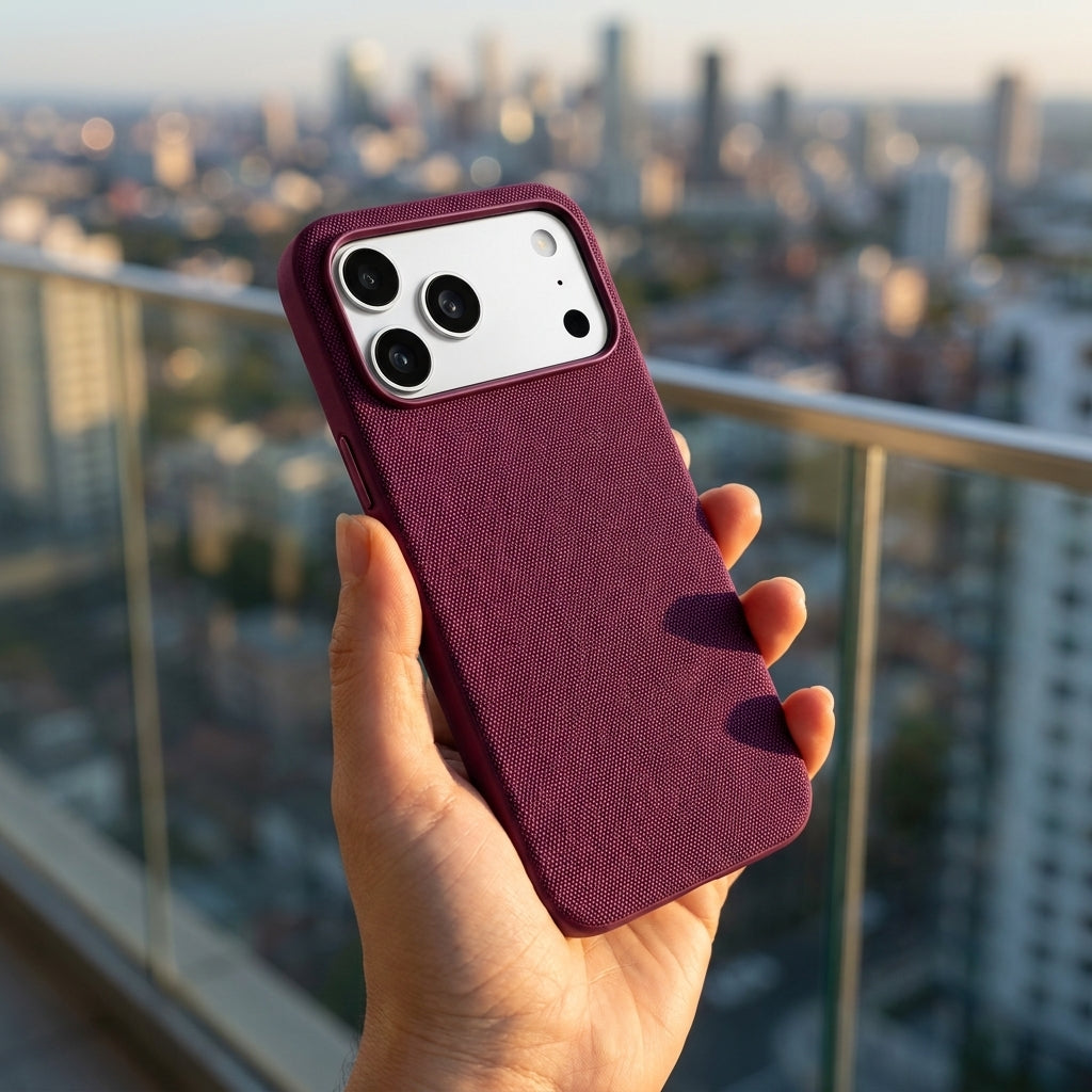 Tech Fabric Texture MagSafe iPhone Case - Cherry Red