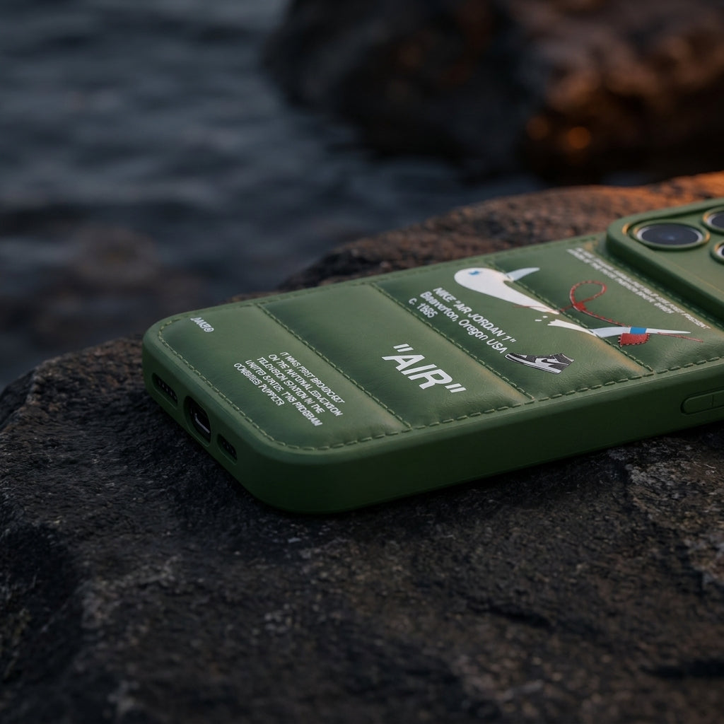 3D Olive Green Sneaker Streetwear iPhone Case – lifestyle view 5