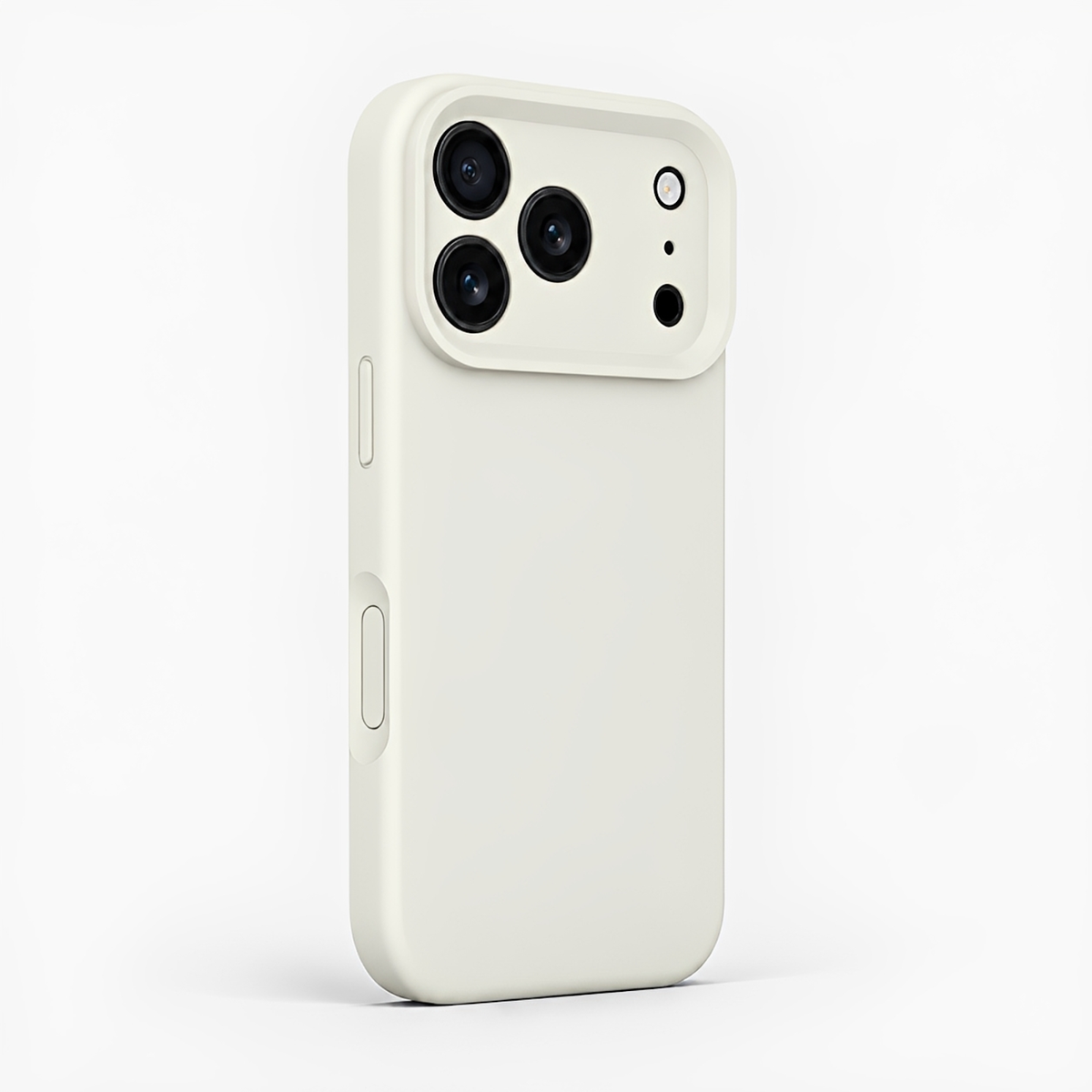 Premium Liquid Silicone iPhone Case – Precision Camera – Antique White