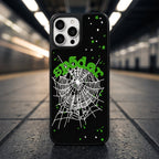 Spider Web Streetwear MagSafe Glass iPhone Case - White – lifestyle view 2