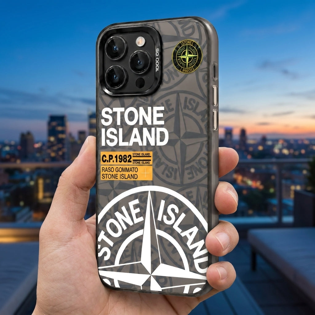 Stone Island Compass Graphic iPhone Case - Black