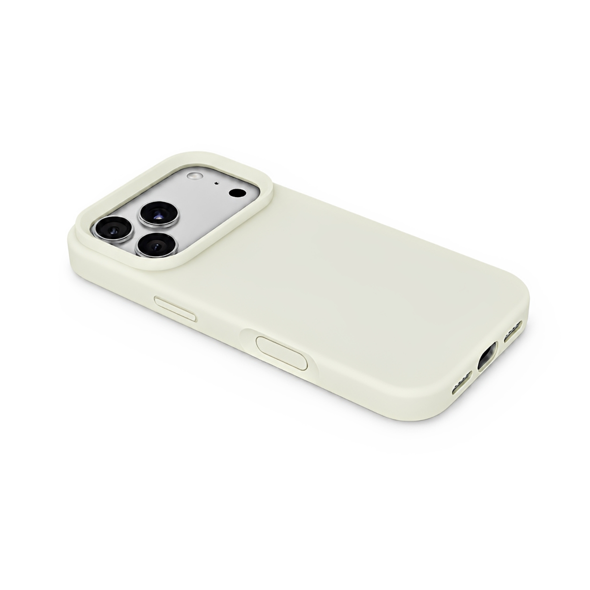 Premium Liquid Silicone iPhone Case – Open Camera –  Antique White