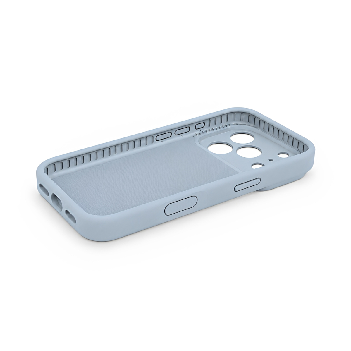 Premium Liquid Silicone iPhone Case – Precision Camera – Blue Gray