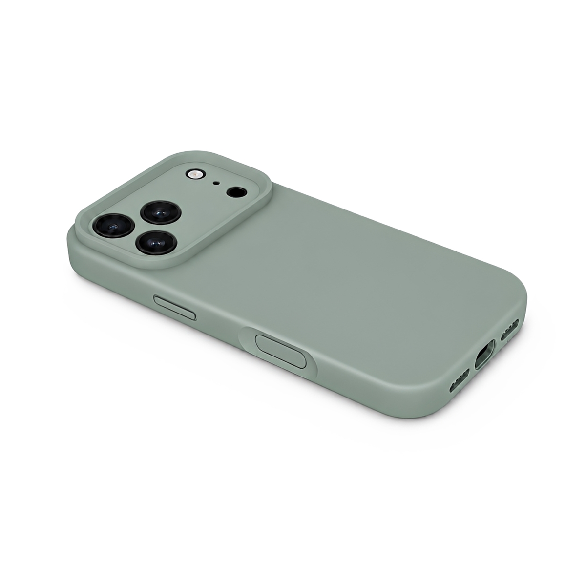 Premium Liquid Silicone iPhone Case – Precision Camera – Copper Green