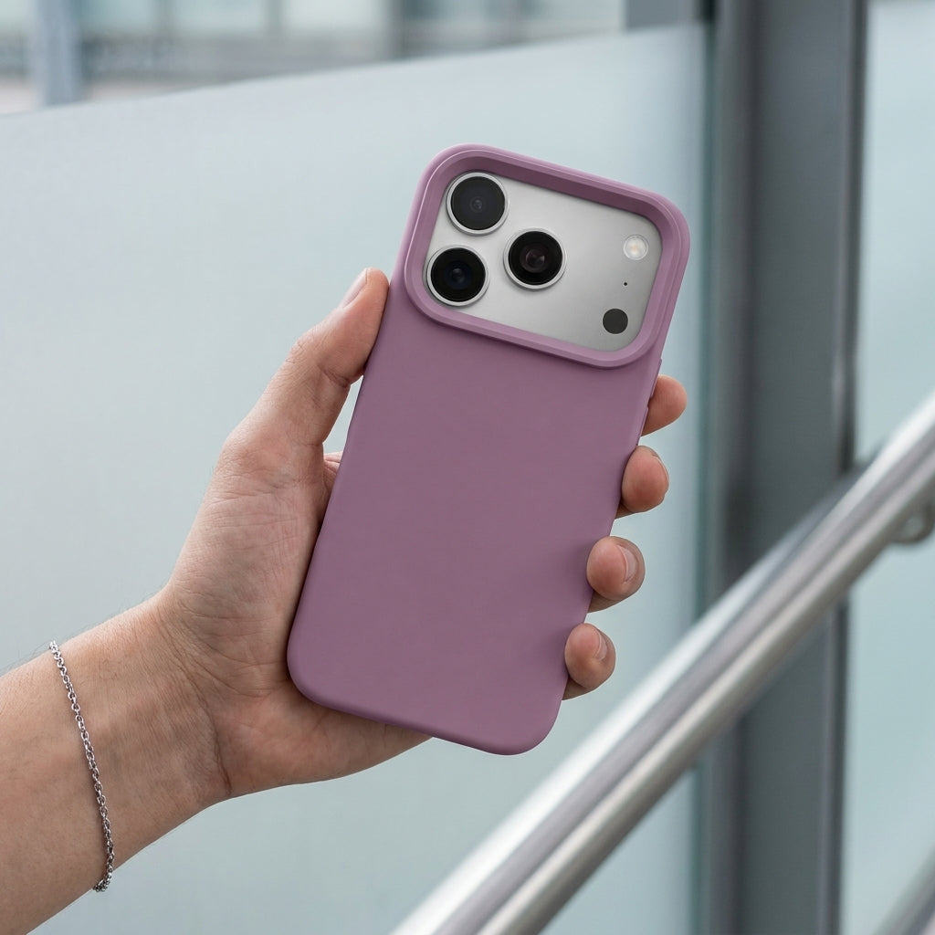 Premium Liquid Silicone iPhone Case – Open Camera – Blackcurrant