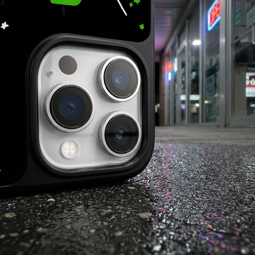 Spider Web Streetwear MagSafe Glass iPhone Case - White – lifestyle view 4