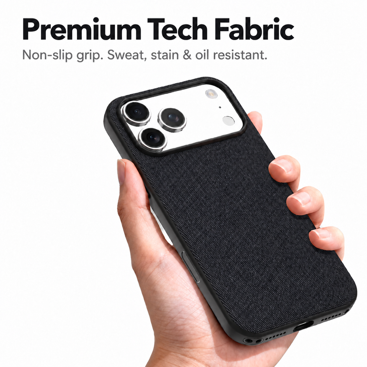 Technical Woven Fabric MagSafe iPhone Case - Black