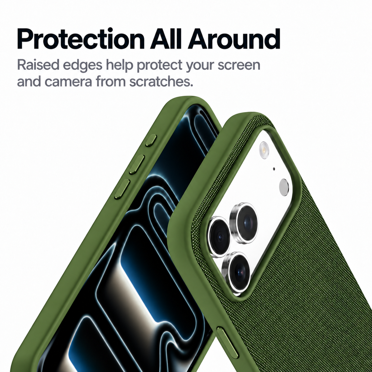 Technical Woven Fabric MagSafe iPhone Case - Green
