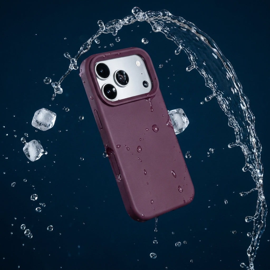 Premium Liquid Silicone iPhone Case – Open Camera – Plum