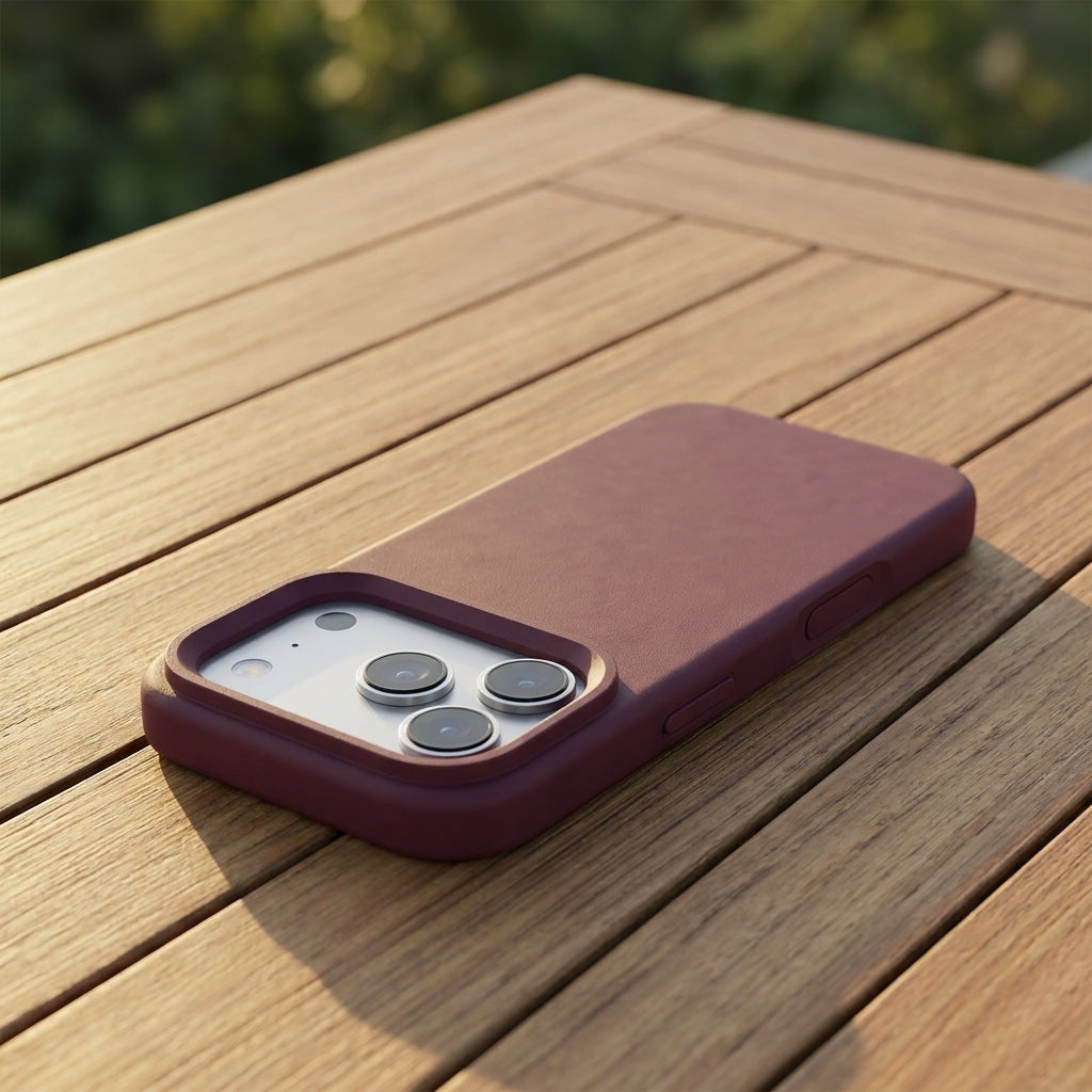 Premium Liquid Silicone iPhone Case – Open Camera – Plum