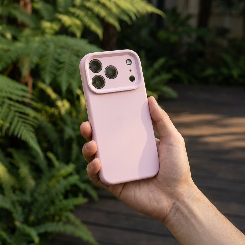 Premium Liquid Silicone iPhone Case – Precision Camera – Dusty Pink
