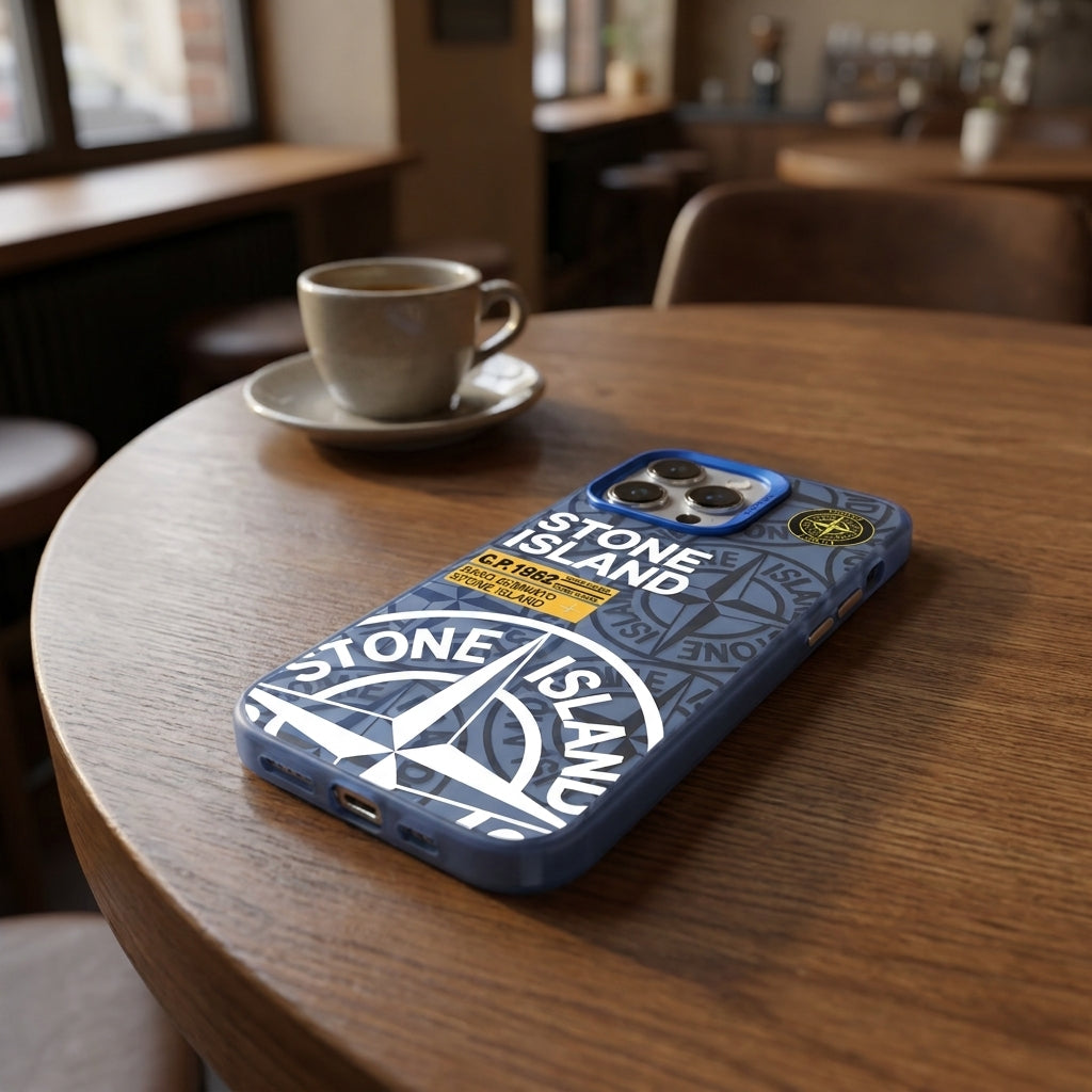 Stone Island Compass Graphic iPhone Case - Blue
