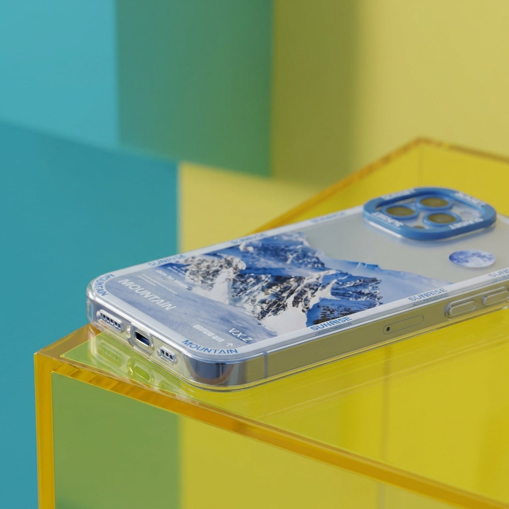 Blue Snow Mountain Aesthetic iPhone Case – lifestyle view 5