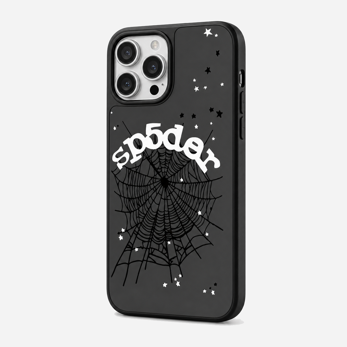 Spider Web Streetwear MagSafe Glass iPhone Case - Black