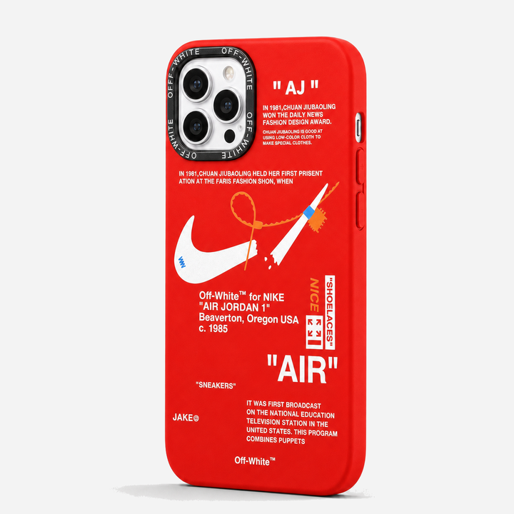 Nike x Off White inspired Streetwear iPhone Case – Red