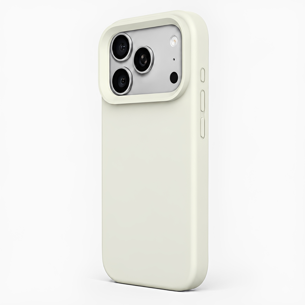 Premium Liquid Silicone iPhone Case – Open Camera –  Antique White