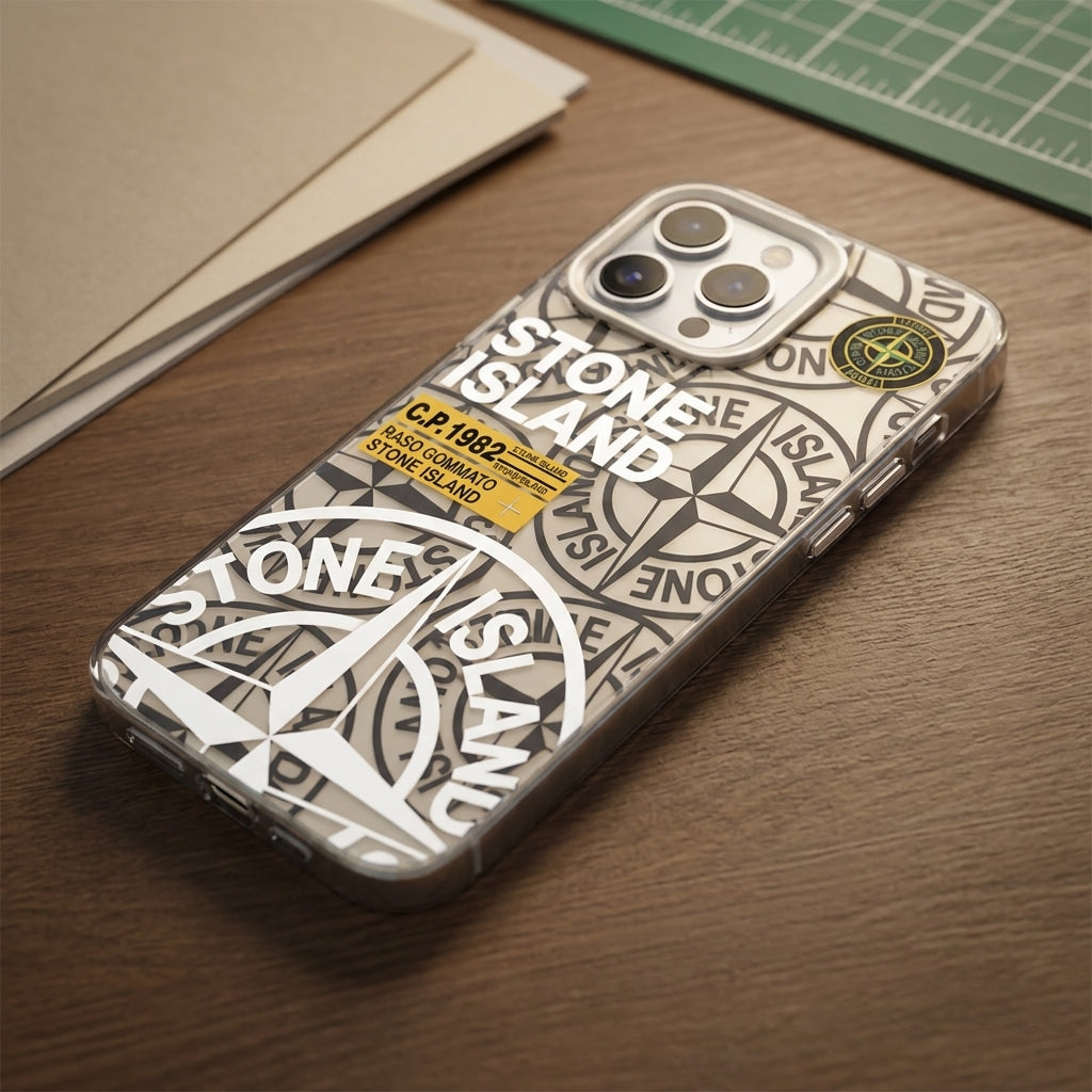 Stone Island Compass Graphic iPhone Case - White