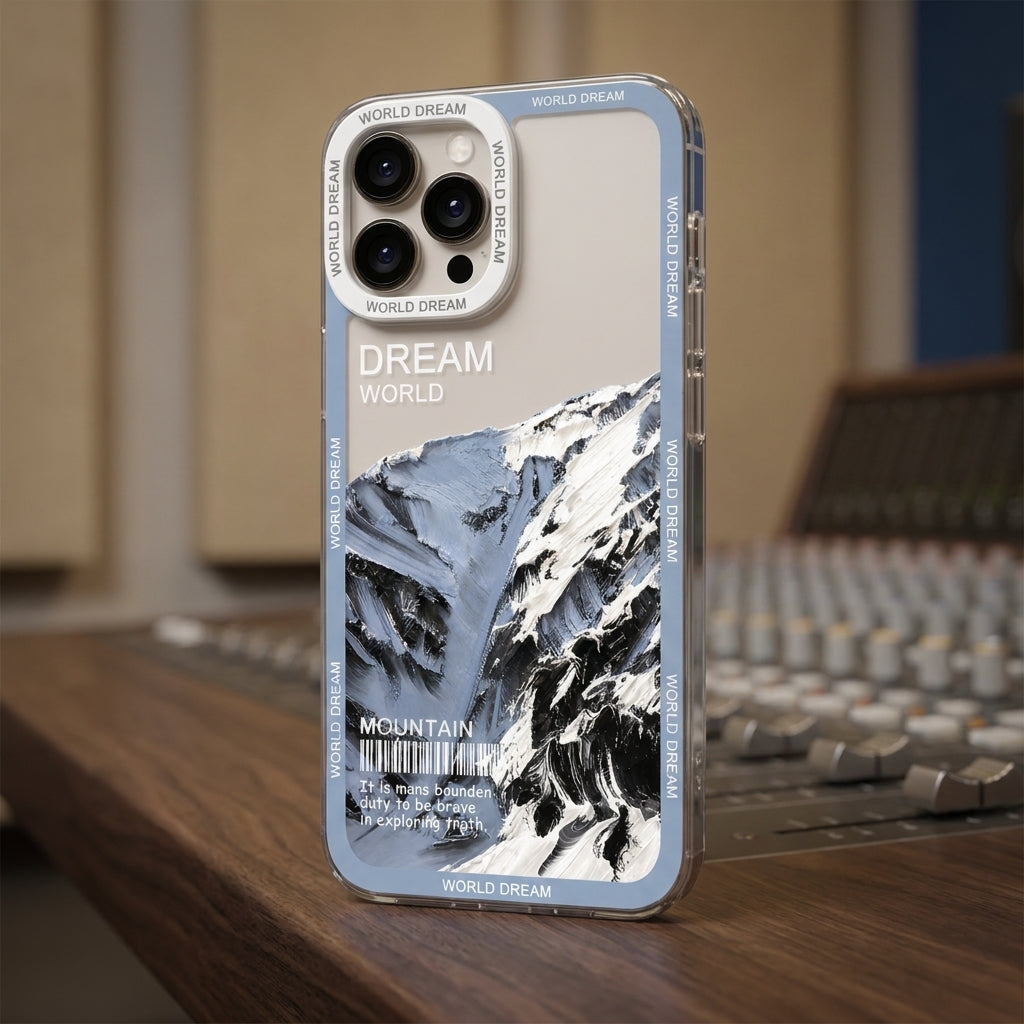 Arctic Blue Mountain Aesthetic Clear iPhone Case