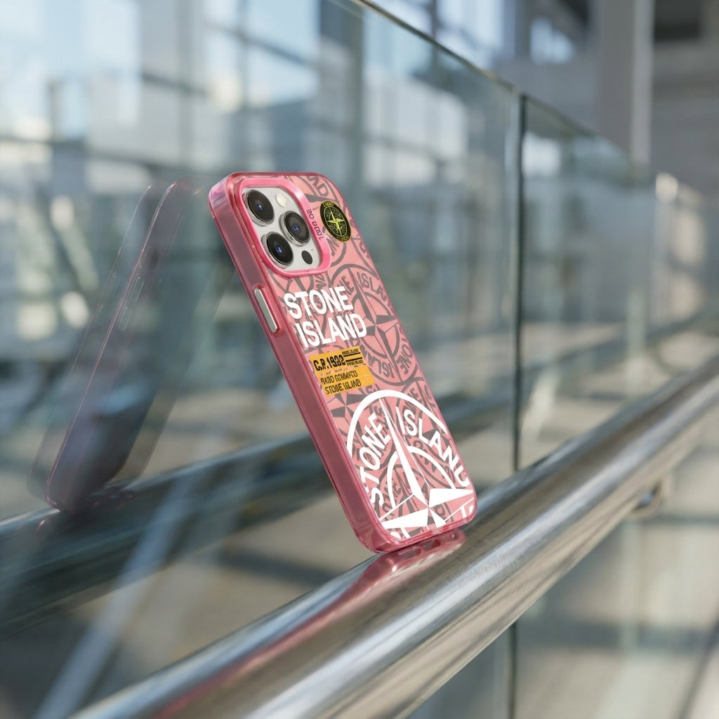 Stone Island Compass Graphic iPhone Case - Pink
