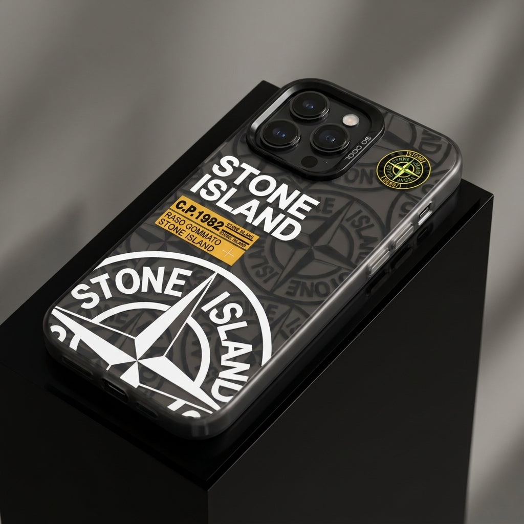 Stone Island Compass Graphic iPhone Case - Black