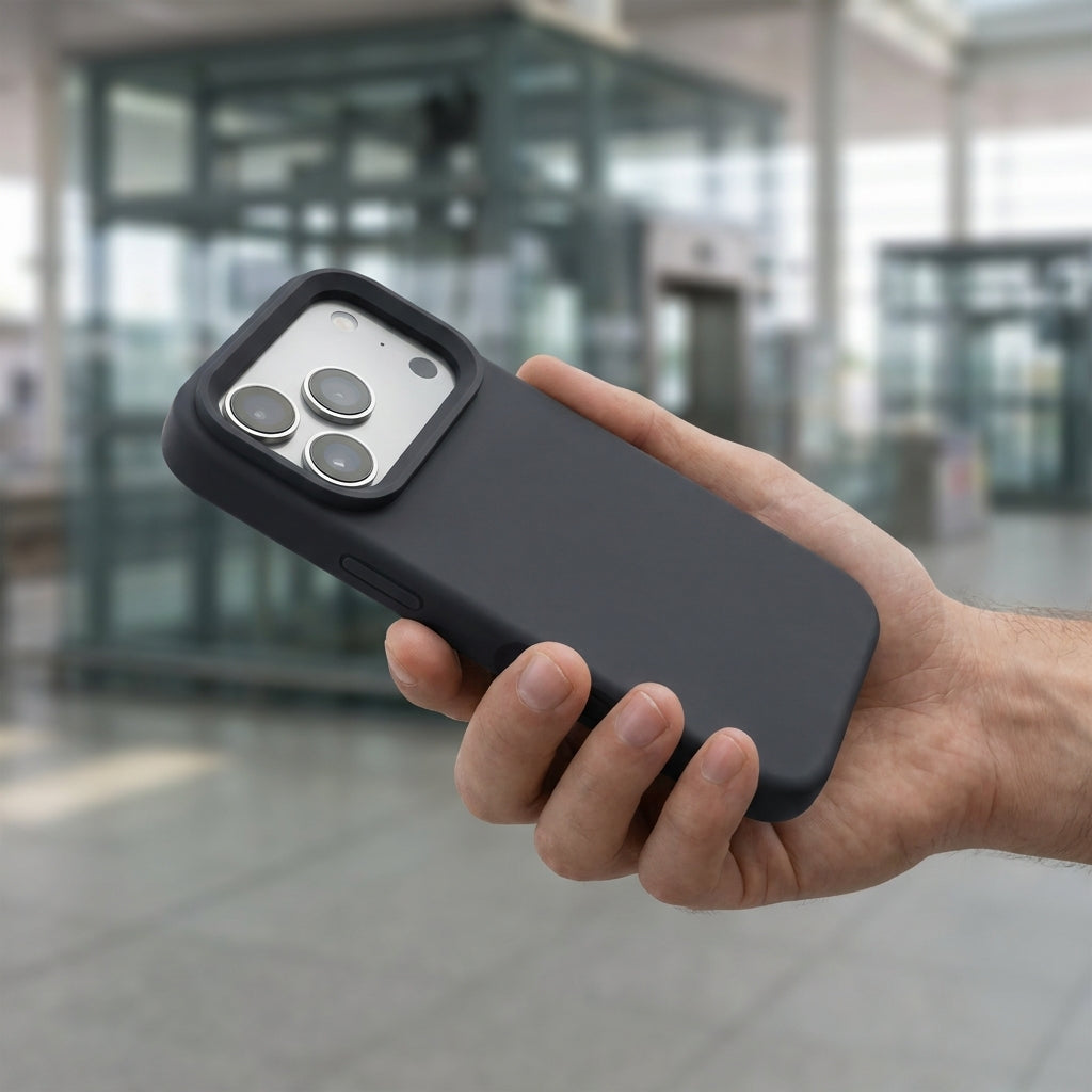 Premium Liquid Silicone iPhone Case – Open Camera – Black