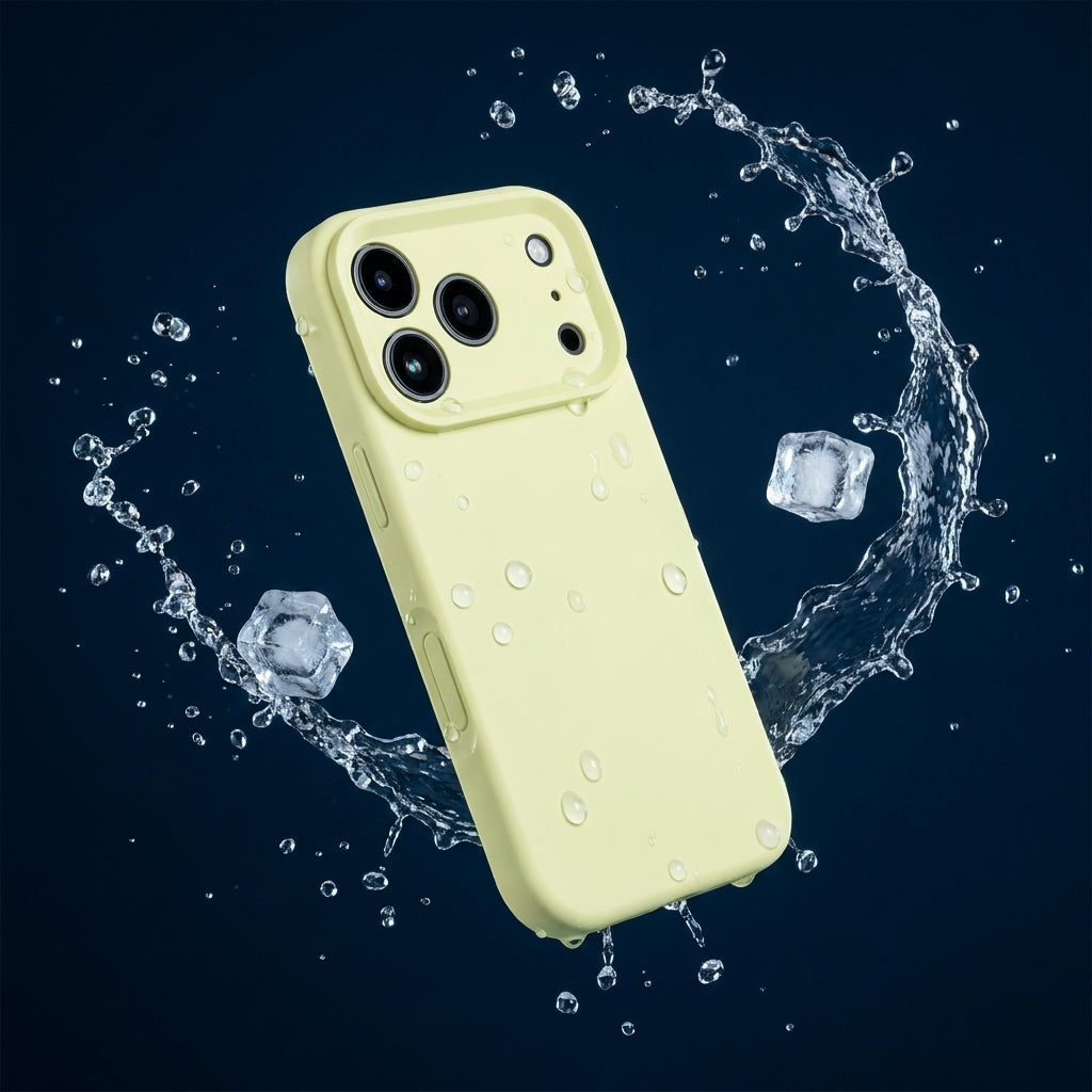 Premium Liquid Silicone iPhone Case – Precision Camera – Milk Yellow