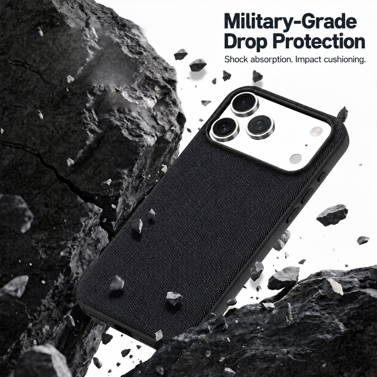 Technical Woven Fabric MagSafe iPhone Case - Black