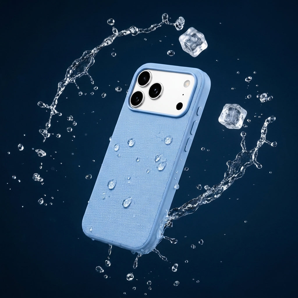 Tech Fabric Texture MagSafe iPhone Case - Light blue