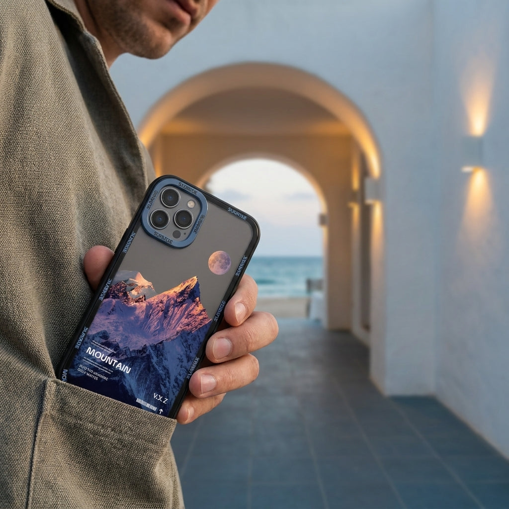 Sunset Golden Mountain Aesthetic iPhone Case