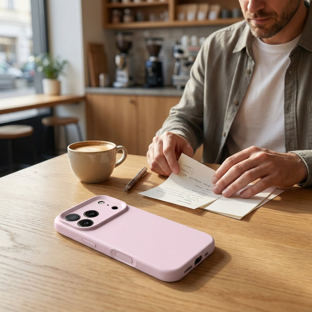 Premium Liquid Silicone iPhone Case – Precision Camera – Dusty Pink