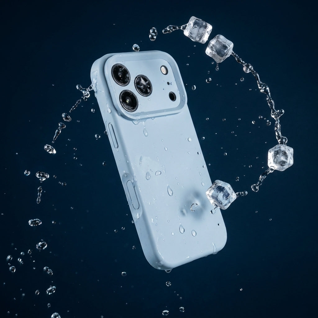 Premium Liquid Silicone iPhone Case – Precision Camera – Blue Gray