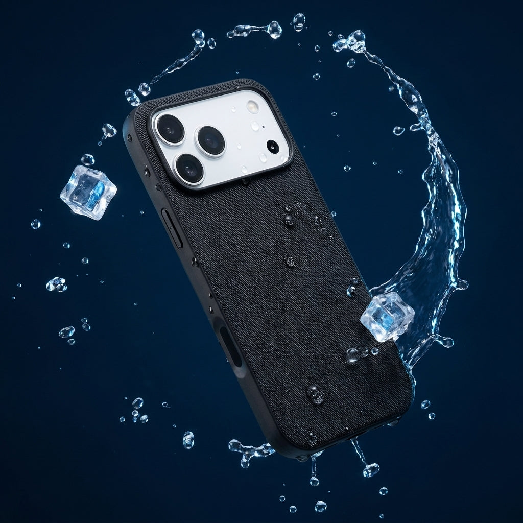 Tech Fabric Texture MagSafe iPhone Case - Black