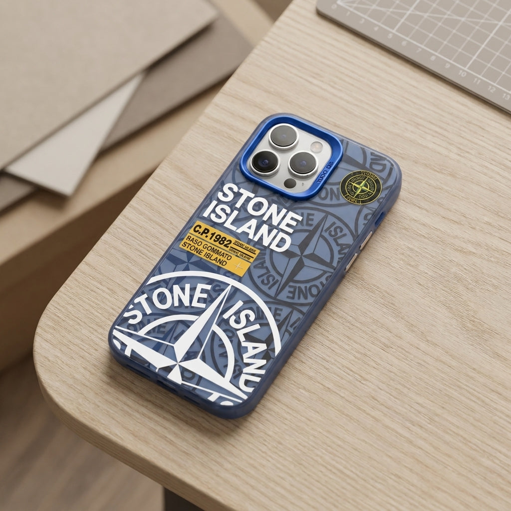 Stone Island Compass Graphic iPhone Case - Blue